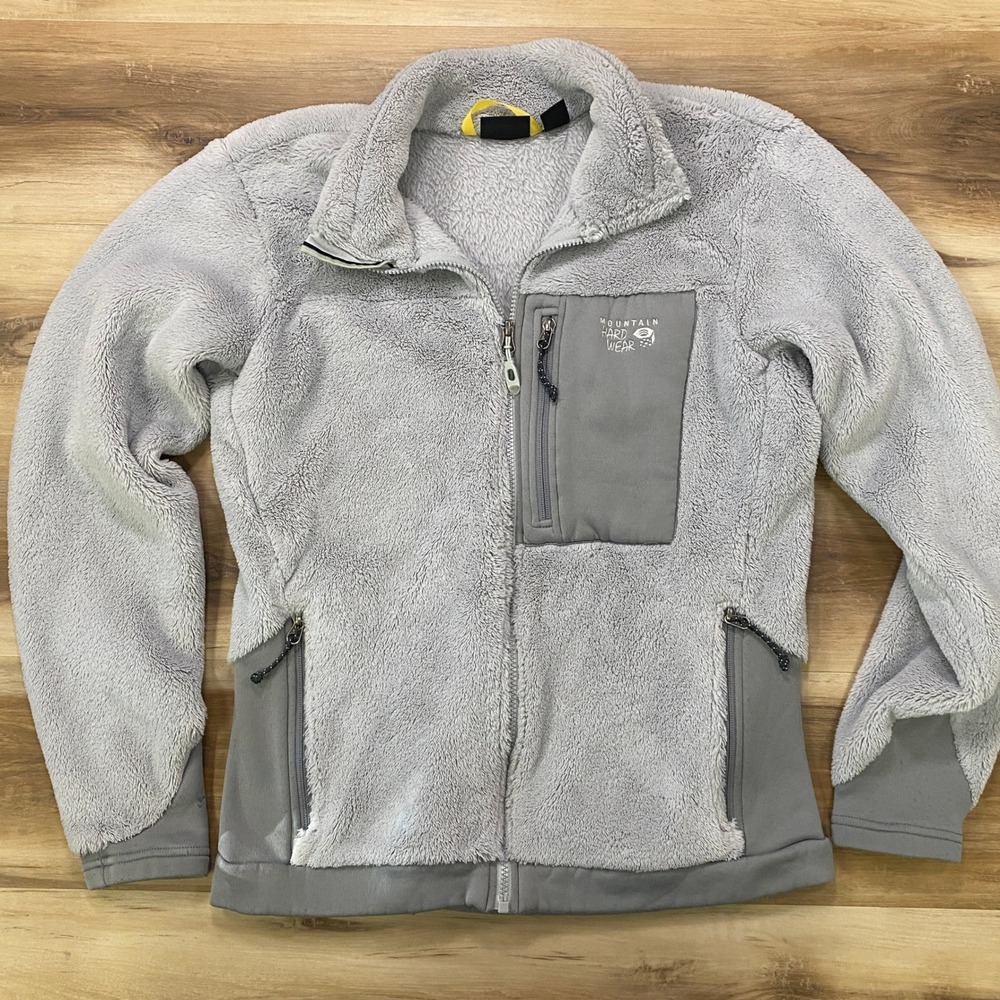 Mountain Hardwear Fleece Jacket Large Polartec Thermal Pro Full Zip Gray OL3342